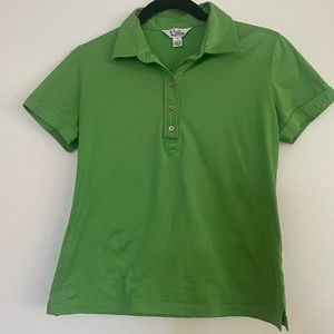 Lilly Pulitzer Green shirt sleeved top, size medium.